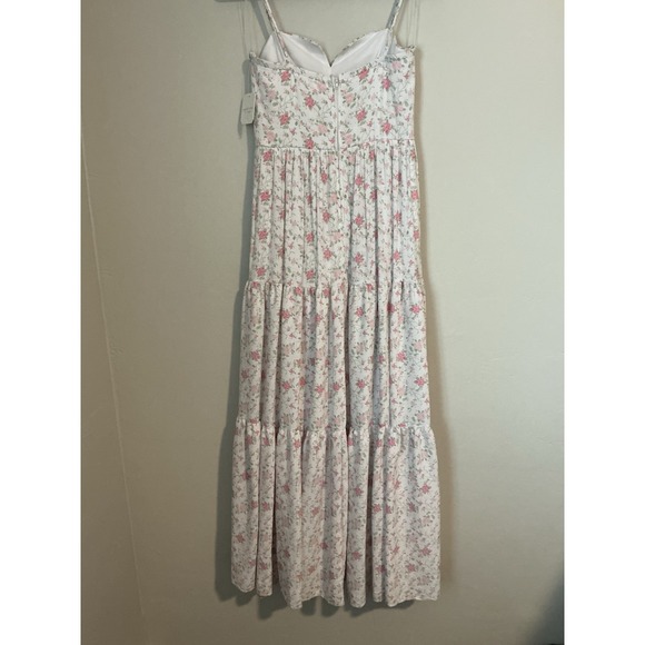 Altar'd State Jodee White/Pink Floral Maxi Tiered Dress Easter Fairy  Sz S - Picture 7 of 16
